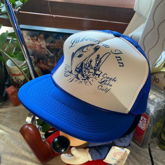 SOLD!! VINTAGE 80s FISHING NOVELTY A FRAME TRUCKER HAT - Picture 2 of 5